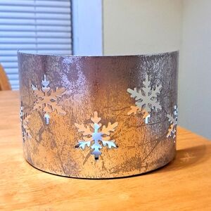 Snowflake Candle Holder At Home America Rustic Silver Finish
